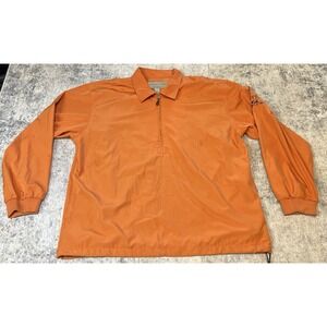 Cutter & Buck 1/4 Pullover Mens Extra Large Orange Windbreaker Jacket Golf